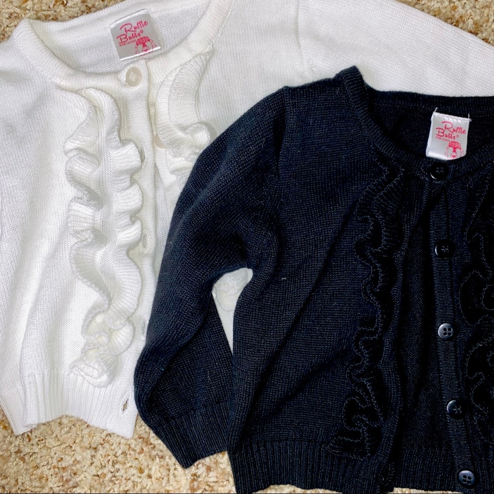 2 Ruffle Butts Ruffled Cardigans, 6-12 months